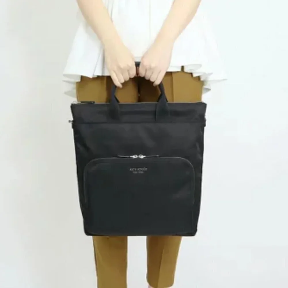 Kate Spade Sam KSNYL Nylon Convertible Tote Backpack Black